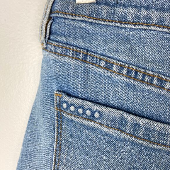 Blank NYC Frayed Hem Mini Skirt Denim Ruffle Raw Hem Asymmetrical Jean Skirt 26 - Picture 10 of 14